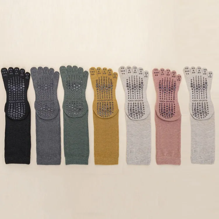 Lengthened Sweat-absorbing Non-slip Yoga Five-finger Socks, Color: Pink(Free Size)