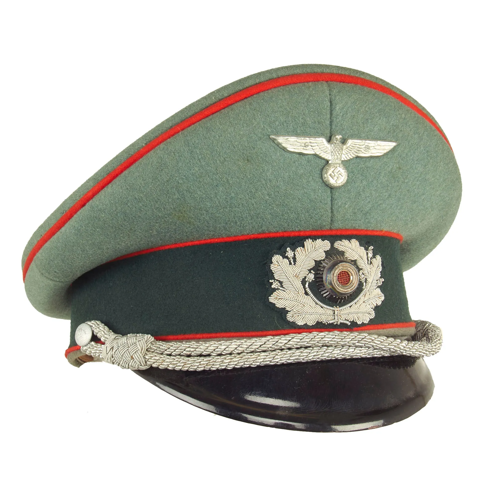 Original German WWII Army Heer Artillery Officers Schirmmütze Crush Visor Cap by Peküro / EREL