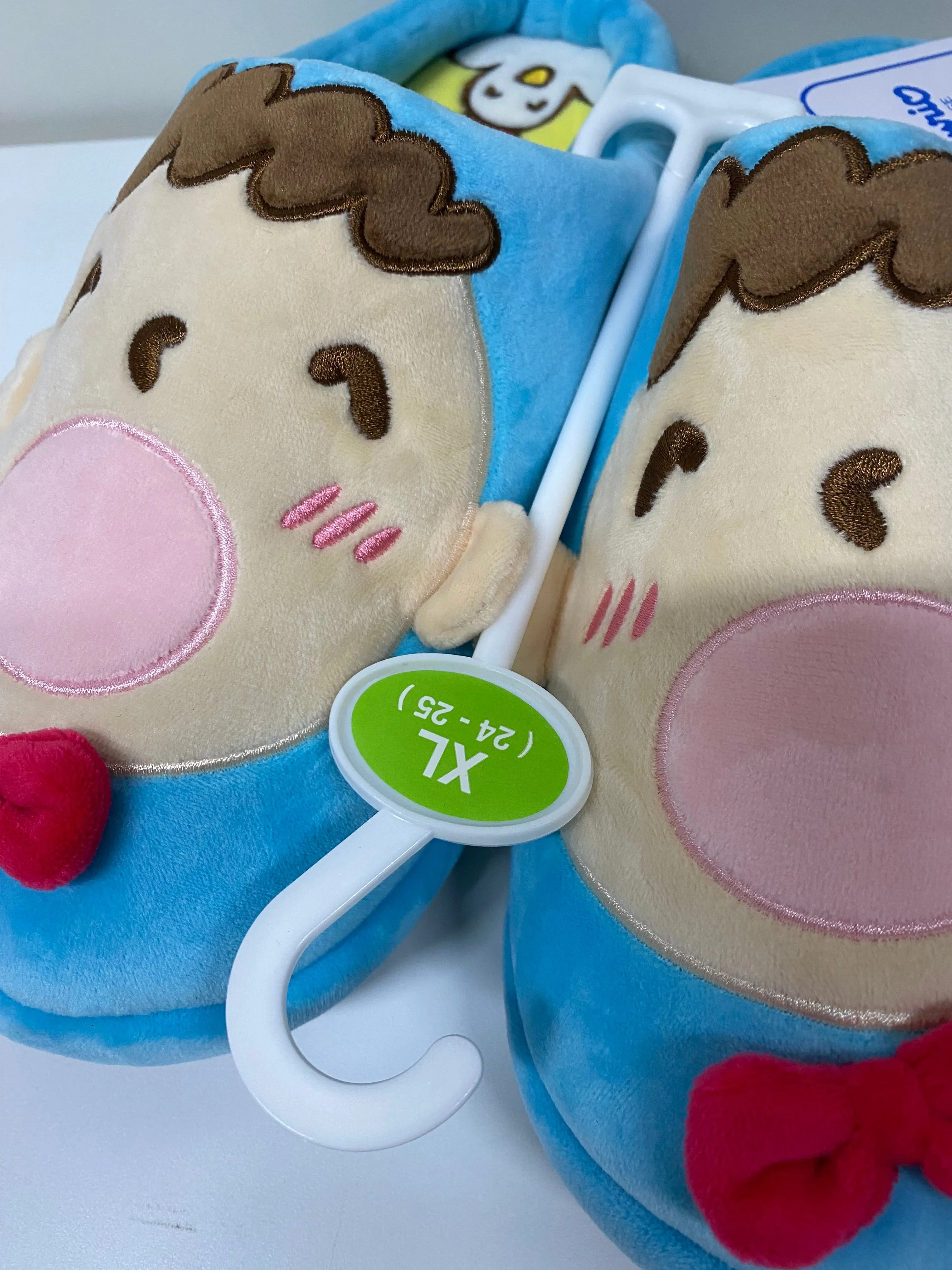 Sanrio Minna No Tabo Blue Soft Big Head Slippers