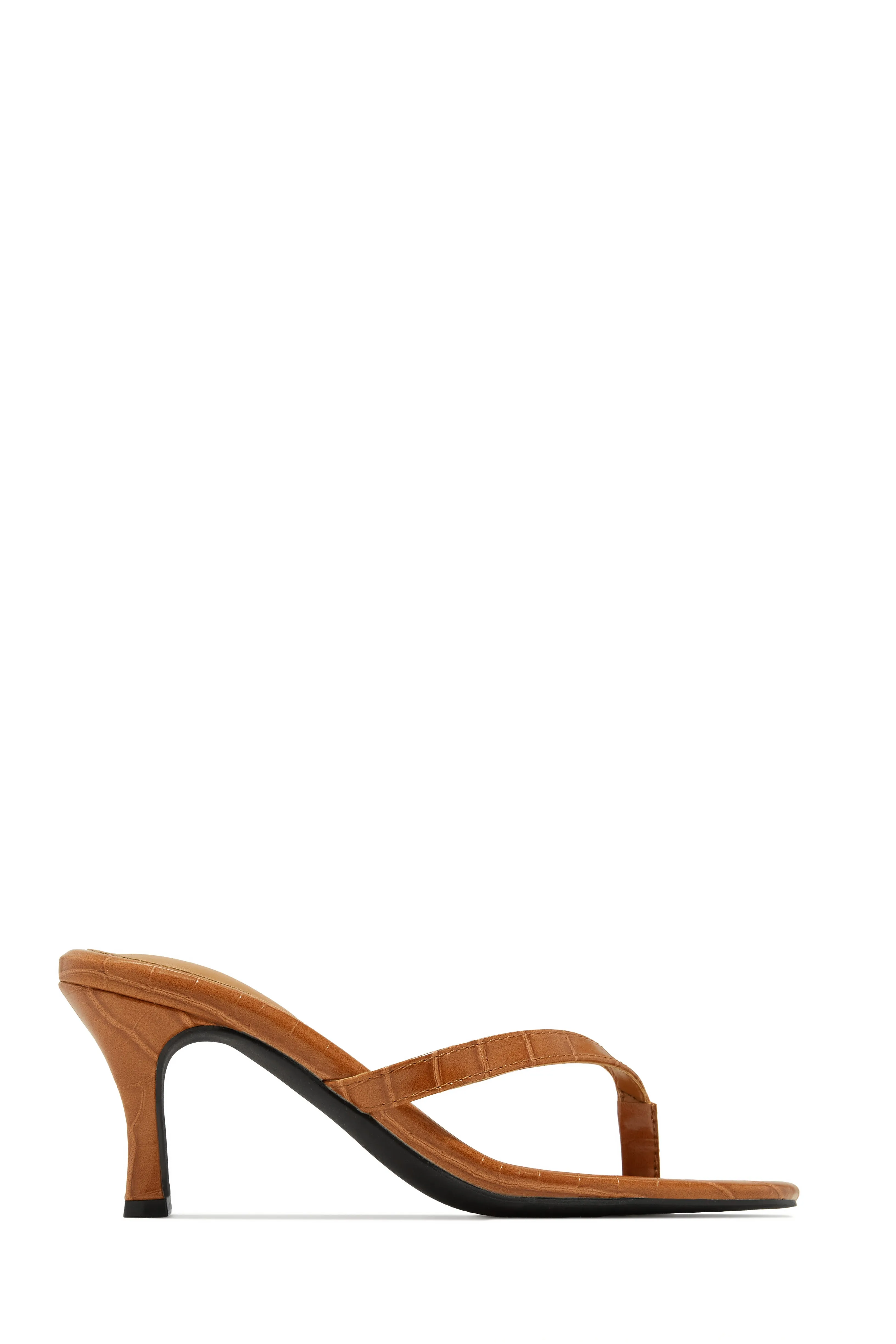 Tania Single Sole Mule Heels - Brown Croc