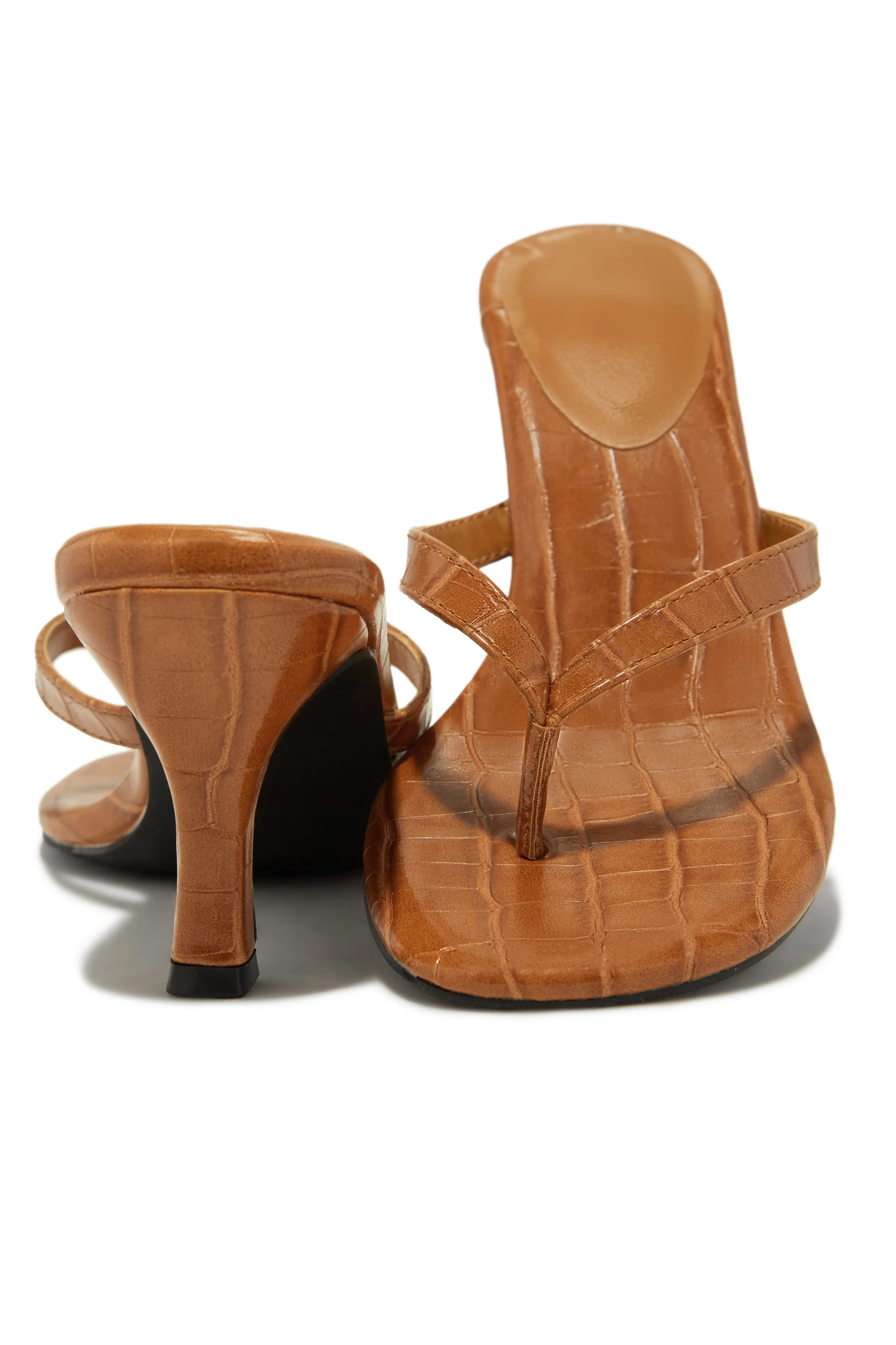 Tania Single Sole Mule Heels - Brown Croc